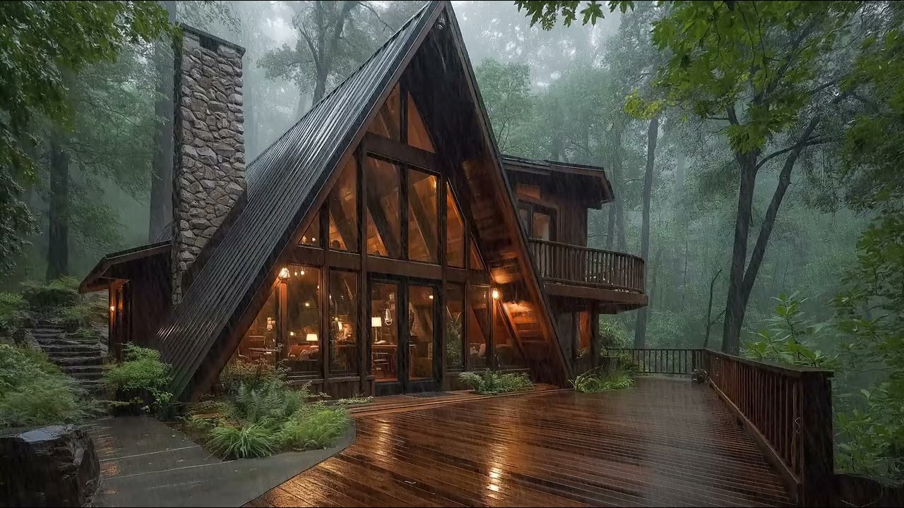 Soft Rain Ambience for Deep Sleep, Productive Study & Insomnia Help in Woodland Cabin Escape