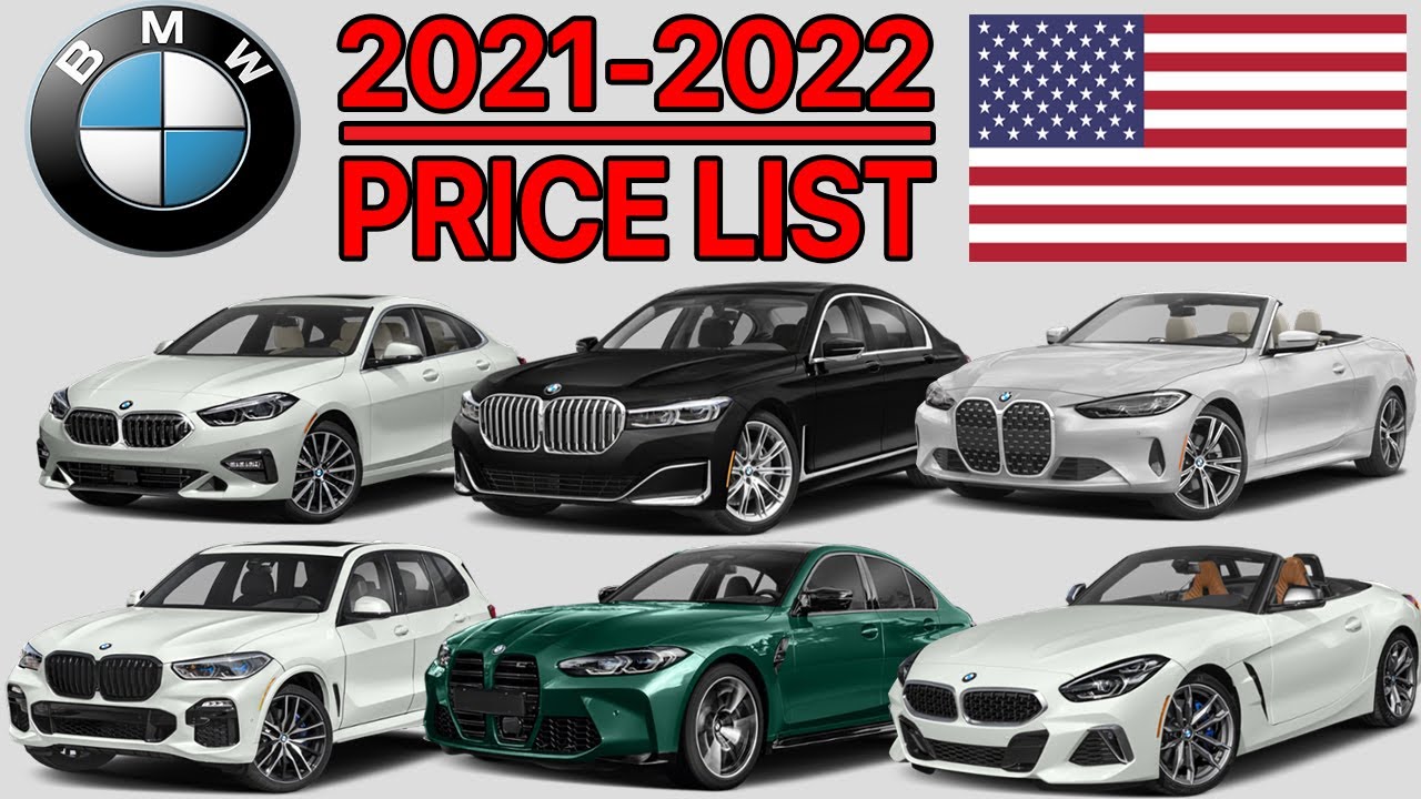 BMW Cars Price List In USA 2021 to 2022