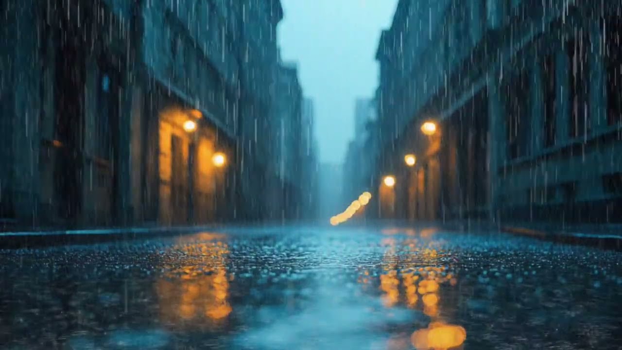 City Rain Ambience at Night | Cozy Street Sounds for Sleep, Study & Relaxation 🌧️