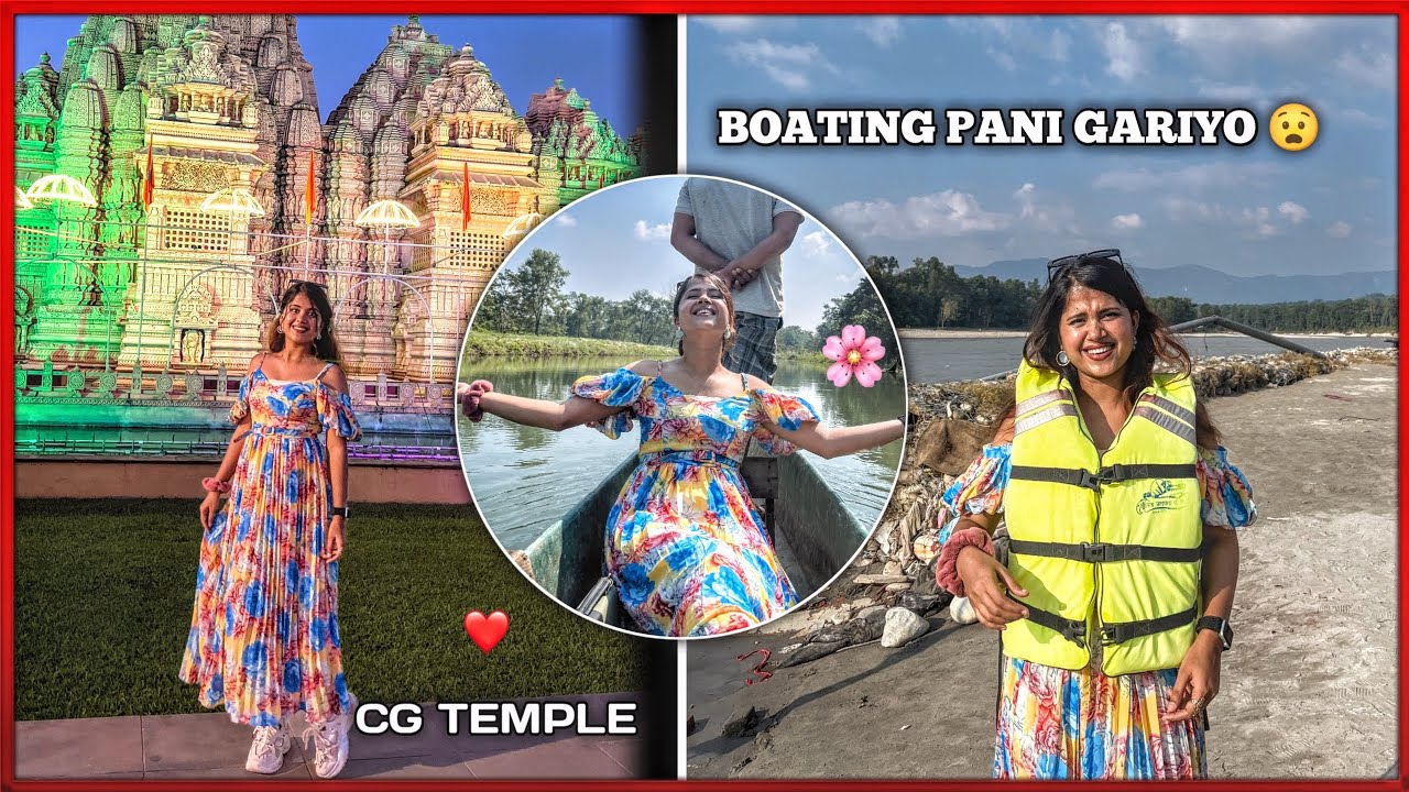 BOATING PANI GARIYO 😧!! CG TEMPLE NIGHT VIEW ✨ CHITWAN TO CG TEMPLE VLOG !