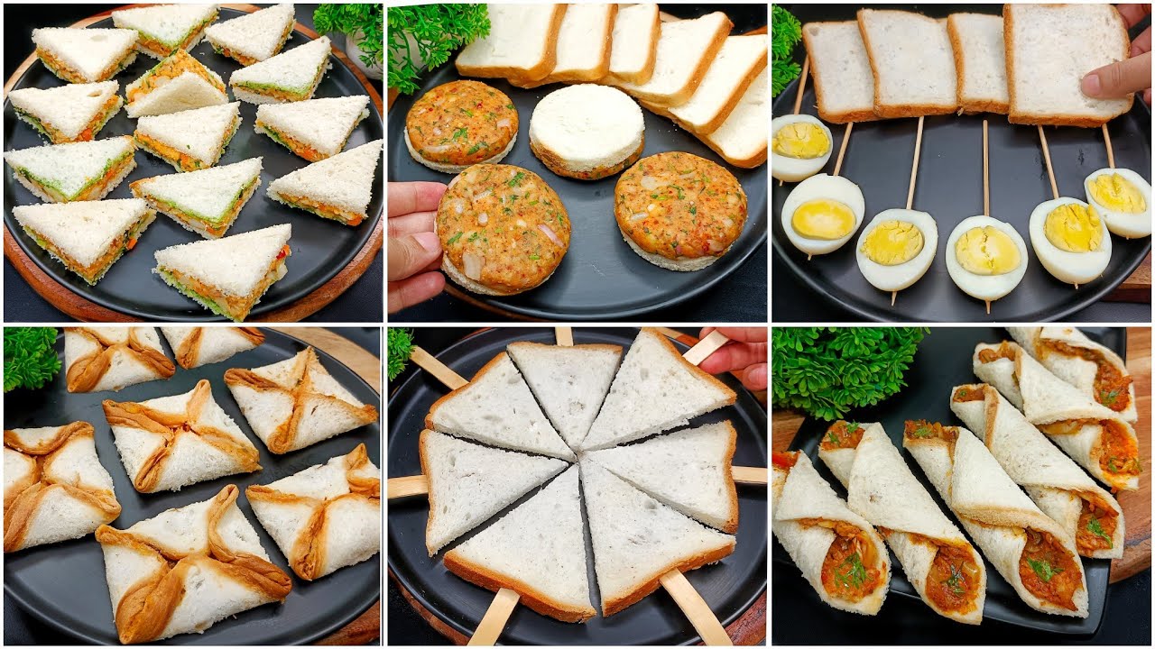 6 Unique Bread Snacks| New Recipe | White Bread Snacks | Evening Snacks Recipe | Easy Recipe