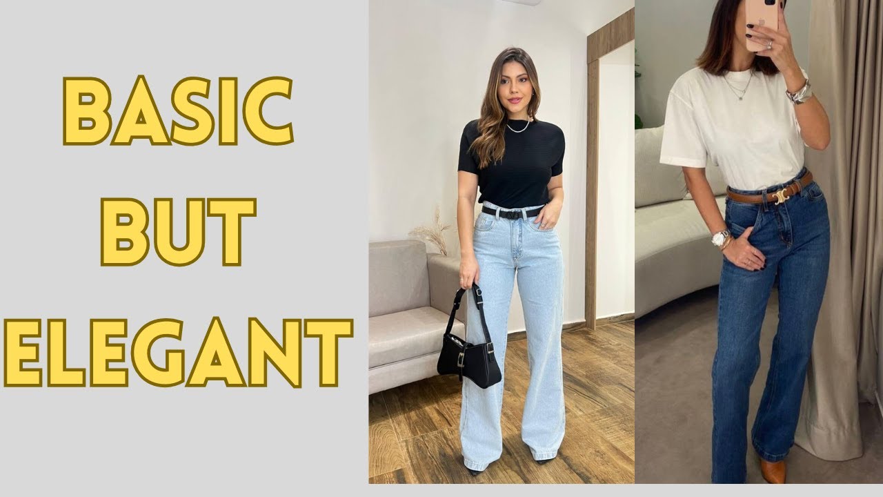 Jeans Outfit Ideas: Basic T-Shirts & Flowy Fabrics That Look Elegant