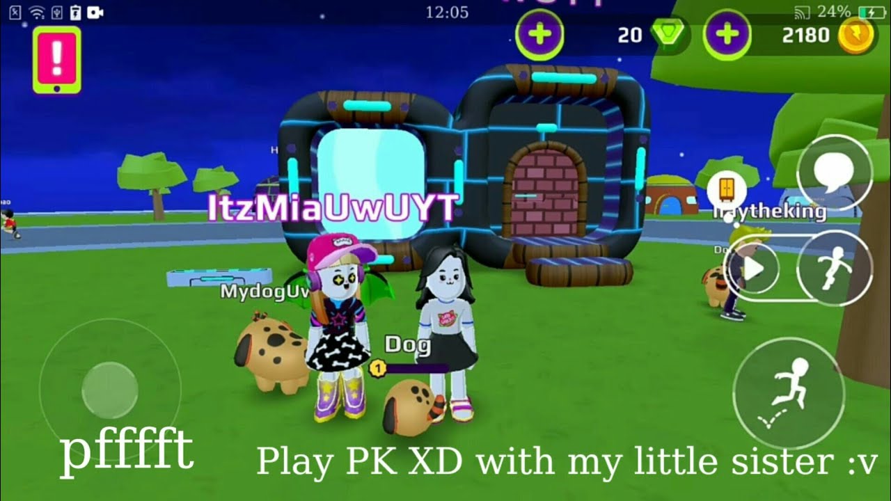 Play PK XD with my little sister (funny end)