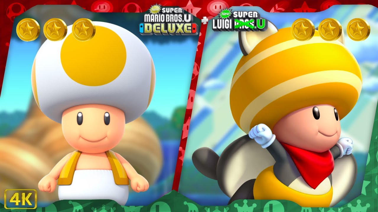 New Super Mario Bros. U Deluxe + New Super Luigi U ⁴ᴷ Full Game (All Star Coins) Yellow Toad