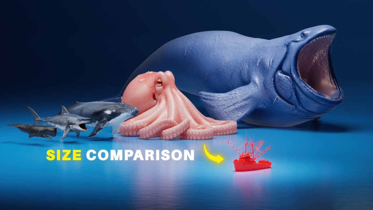 Ocean Monsters Size Comparison 3D