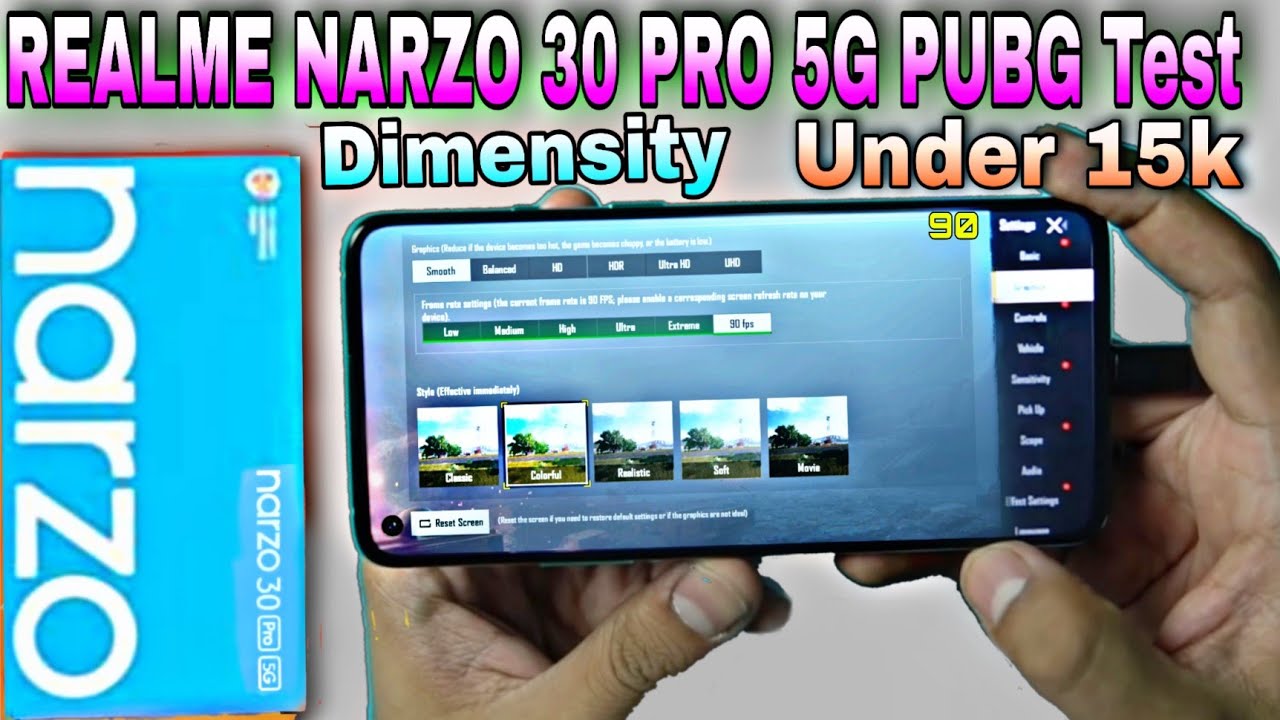 REALME NARZO 30 PRO 5G PUBG MOBILE Test| Narzo 30 Pro Graphics ssetting|Realme Narzo 30 pro unboxing