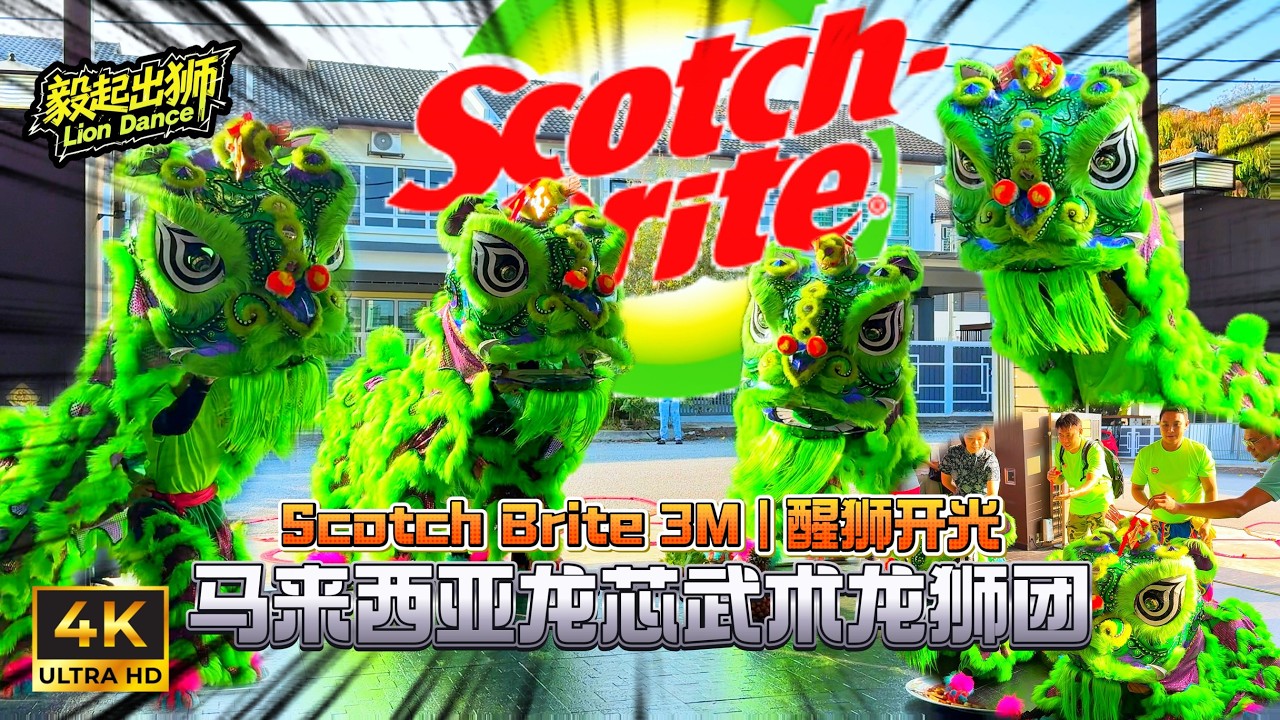 🇲🇾2026 CNY | Lion Dance Eye Dotting | 3M Scotch Brite | 醒狮开光 | 舞狮采青 | 醒狮派柑 | 逗乐群众 | 马来西亚龙芯 Long Xin