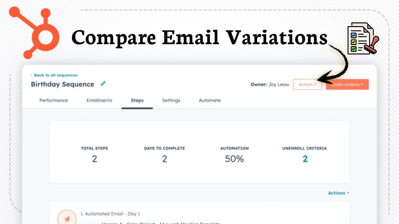 How To Use HubSpot Sequences AB Testing (Improving Email Outreach)