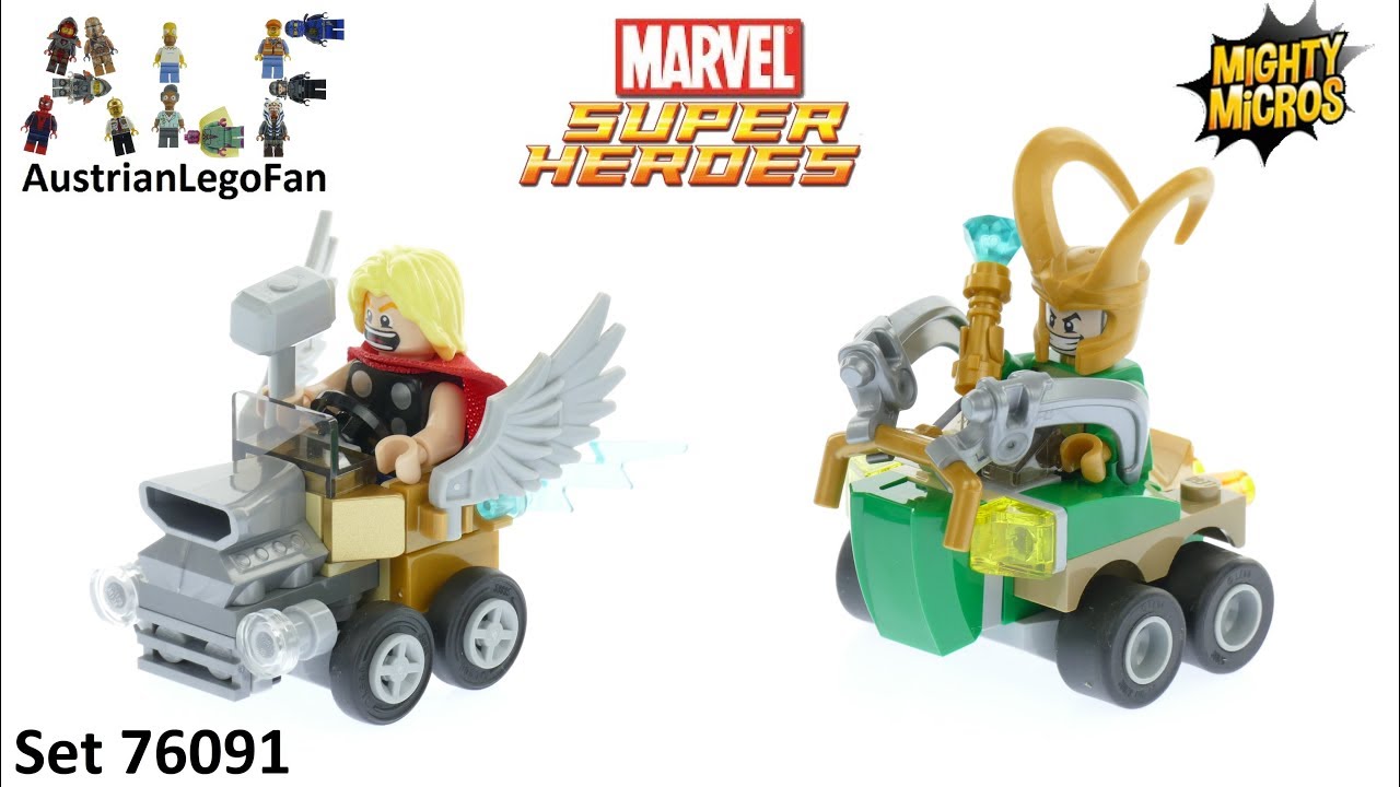 Lego Super Heroes 76091 Mighty Micros Thor vs Loki - Lego Speed Build Review
