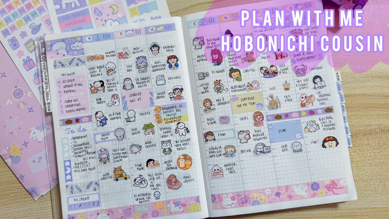 Plan With Me | Cute Dreamy Nights Pastel Theme | Week 20 | Hobonichi Cousin Avec