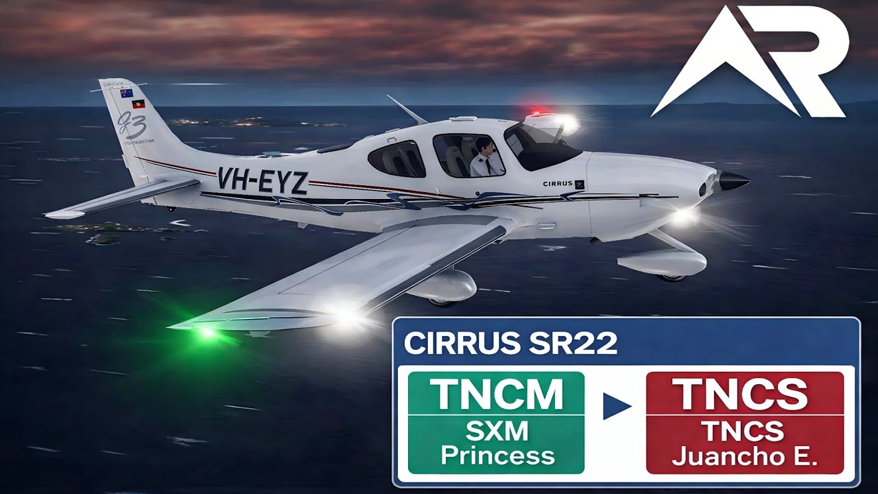 VOO COMPLETO RFS | Cirrus Sr22 🇸🇽📍 TNCM (Princess Juliana ) –  ➡️ TNCS (Juancho) Quad HD.