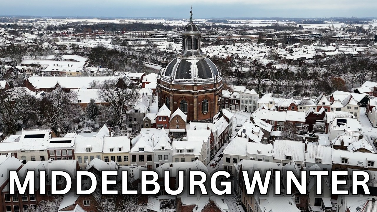 Magical Winter in Middelburg, Netherlands 🇳🇱 | Snow & Canals 2026 [4K Drone]