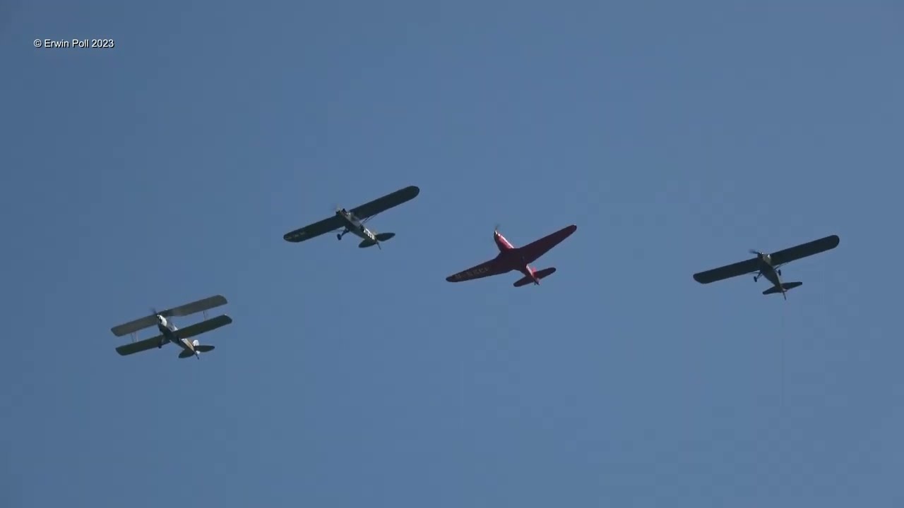 4 ship Formation Van Egmonds Vintage AircraftsTeuge Airport 9 Sept 2023