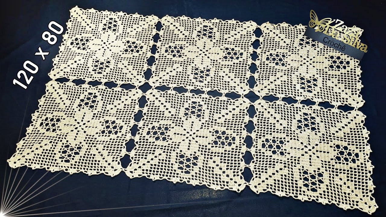 SQUARE EM CROCH&Ecirc; LUNA PARA CAMINHO DE MESA, TOALHA QUADRADA, RETANGULAR, COLCHA, ALMOFADA ETC  ZAZ&Aacute;
