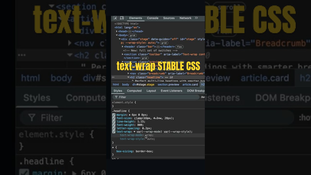 CSS text-wrap explained fast: wrap vs nowrap, balance, pretty