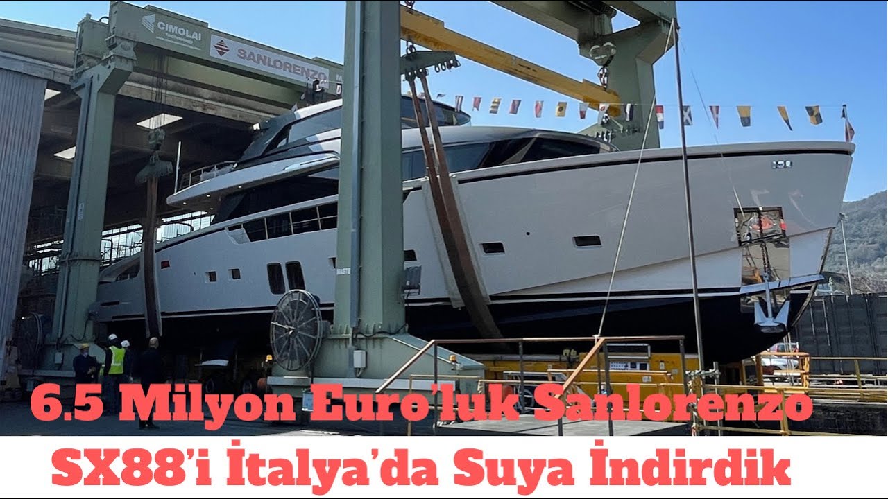 6.5 milyon  Euro’luk Sanlorenzo SX88’i suya indiriyoruz #sanlorenzo #sanlorenzosx88