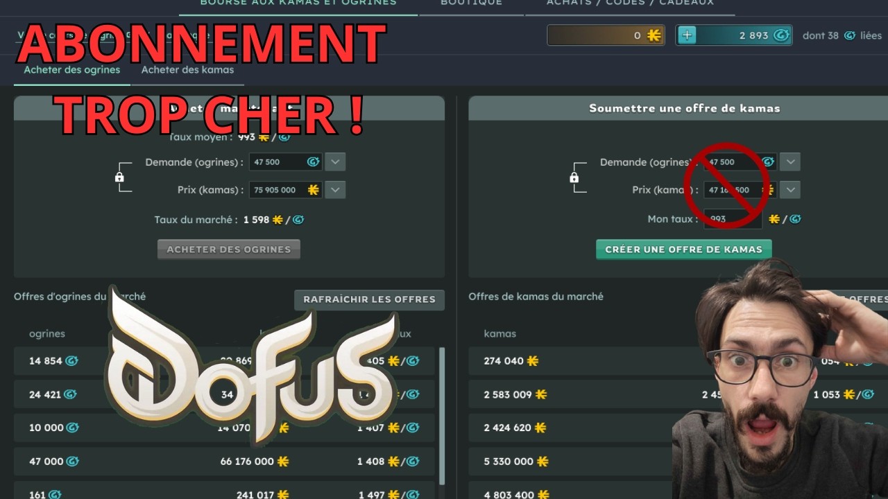 ABONNEMENT DOFUS HORS DE PRIX ???? QUEL SERVEUR EST LE MOINS CHER ?? TIER LIST COMPARATIF