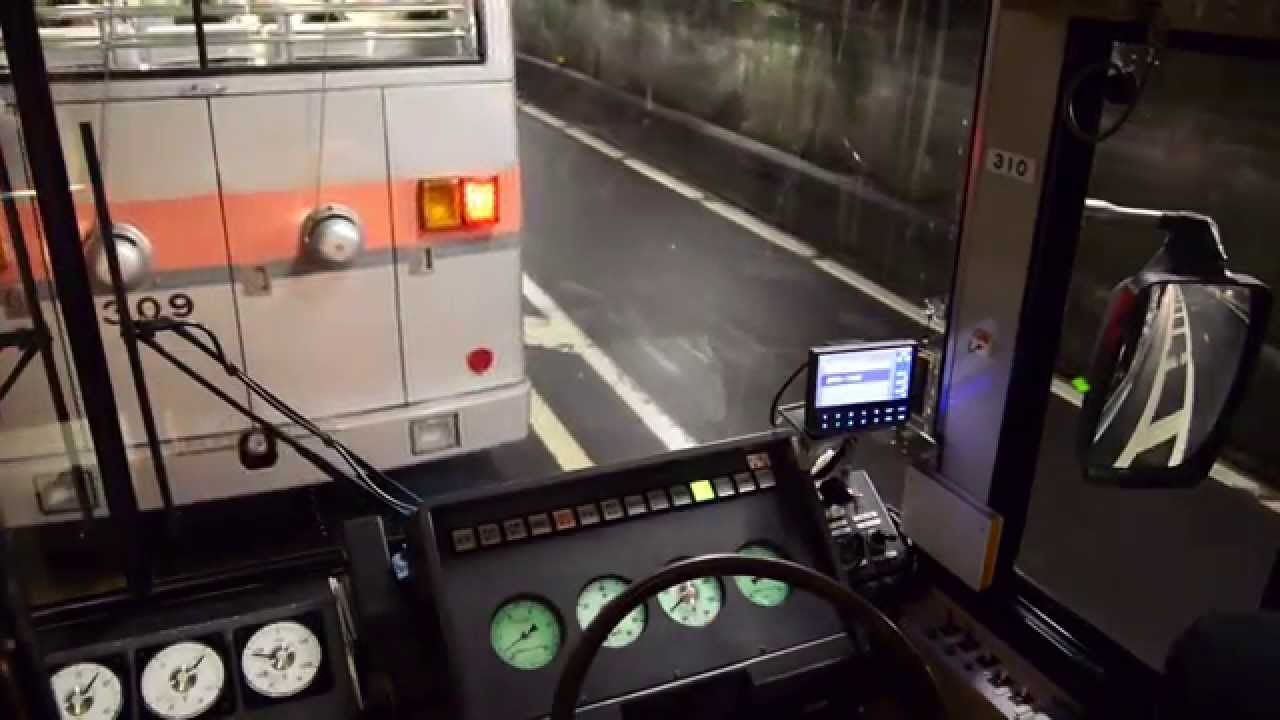 26.09.29 関西電力トロリーバス 扇沢→黒部ダム 310号車 運転台
