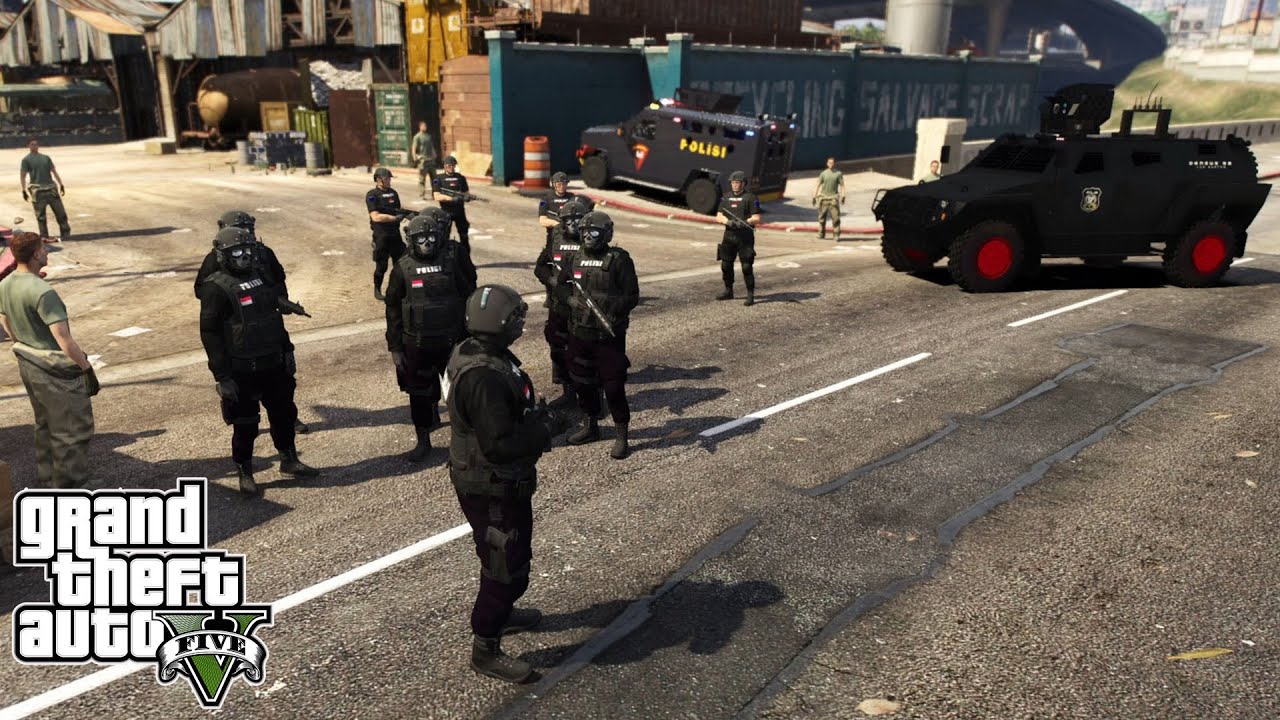 Operasi Densus 88 Melawan Teroris Bersenjata || GTA 5 Mod Polisi Indonesia