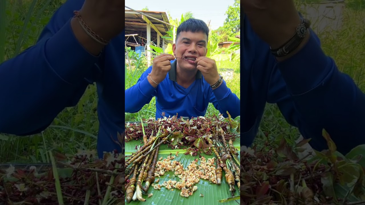 ก้อยไข่มดแดงย่างไส้ไก่