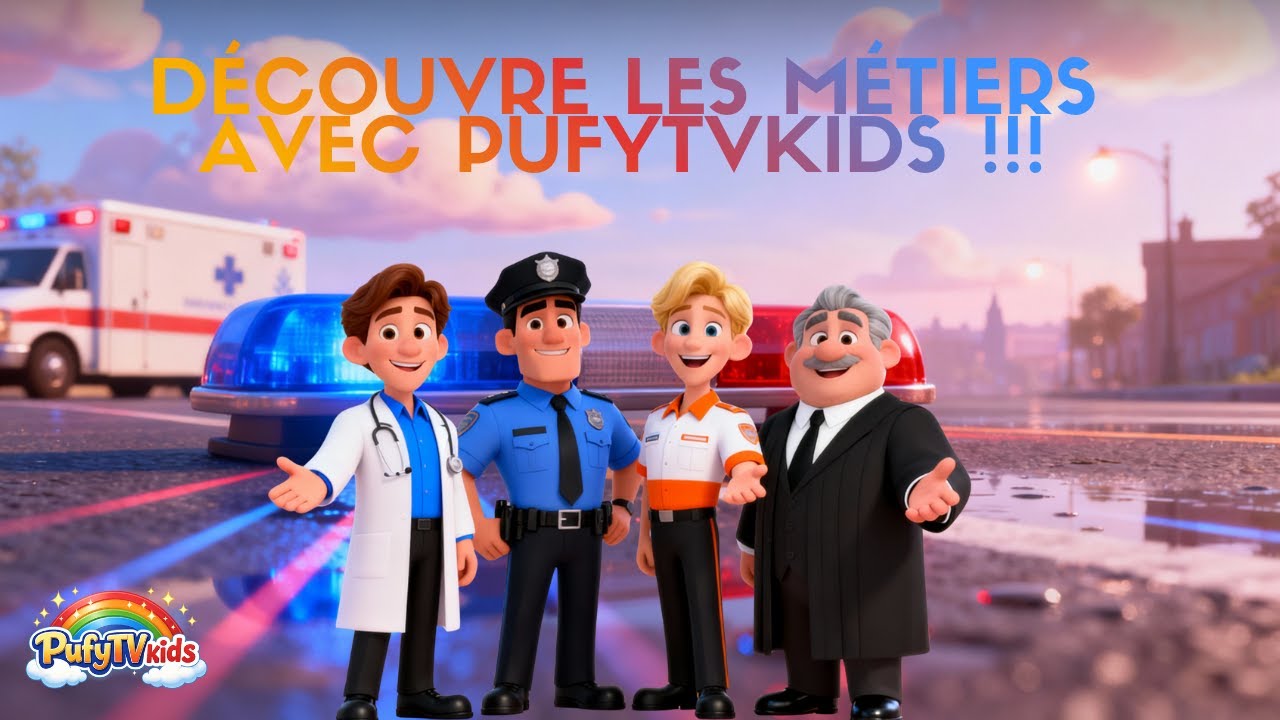 🎶 Découvre les Métiers | Dessin Animé Éducatif Enfants 👨‍⚕️🚓 | PufyTVkids & MagicLight.AI #anime
