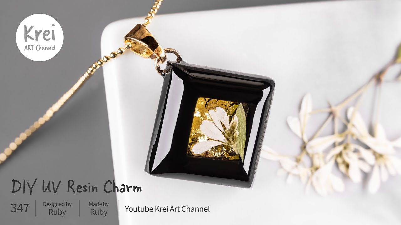 【UV レジン】ドライフラワーを使って、DIYブレスレットチャーム〜♪UV Resin - DIY Bracelet Charm with Dried Flower.