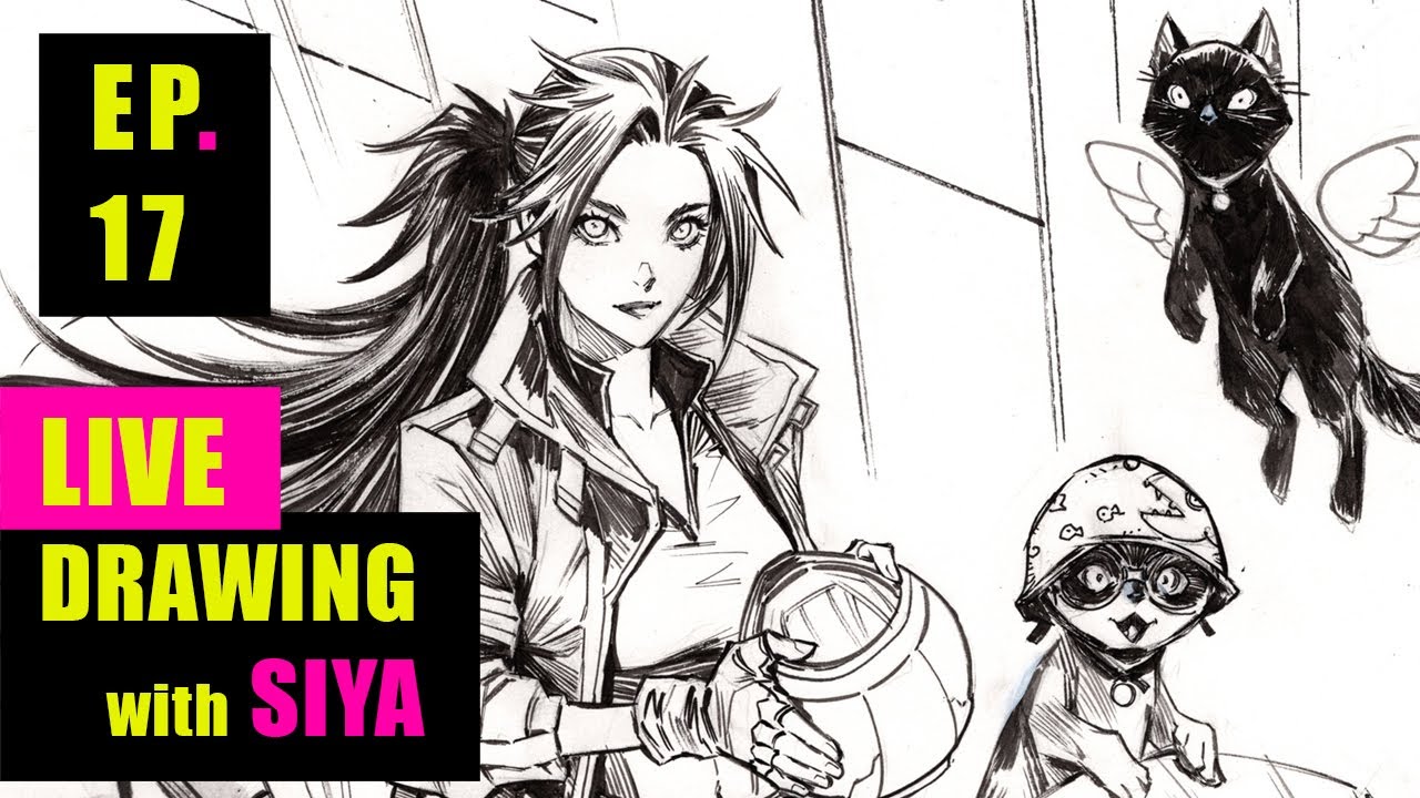 COLORING  A COMIC BOOK PIN-UP : LIVE DRAWING with Siya Oum - Episode 17