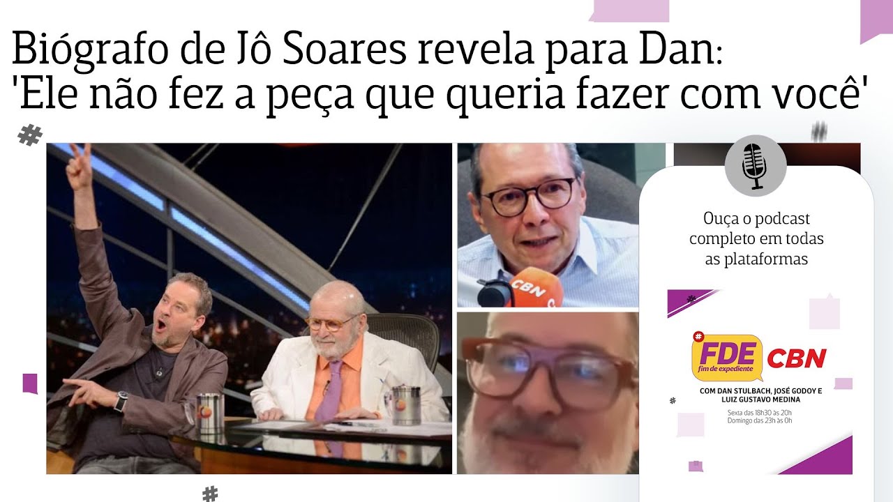 Biógrafo de Jô Soares revela para Dan Stulbach: 'Ele não fez a peça que queria fazer com você'