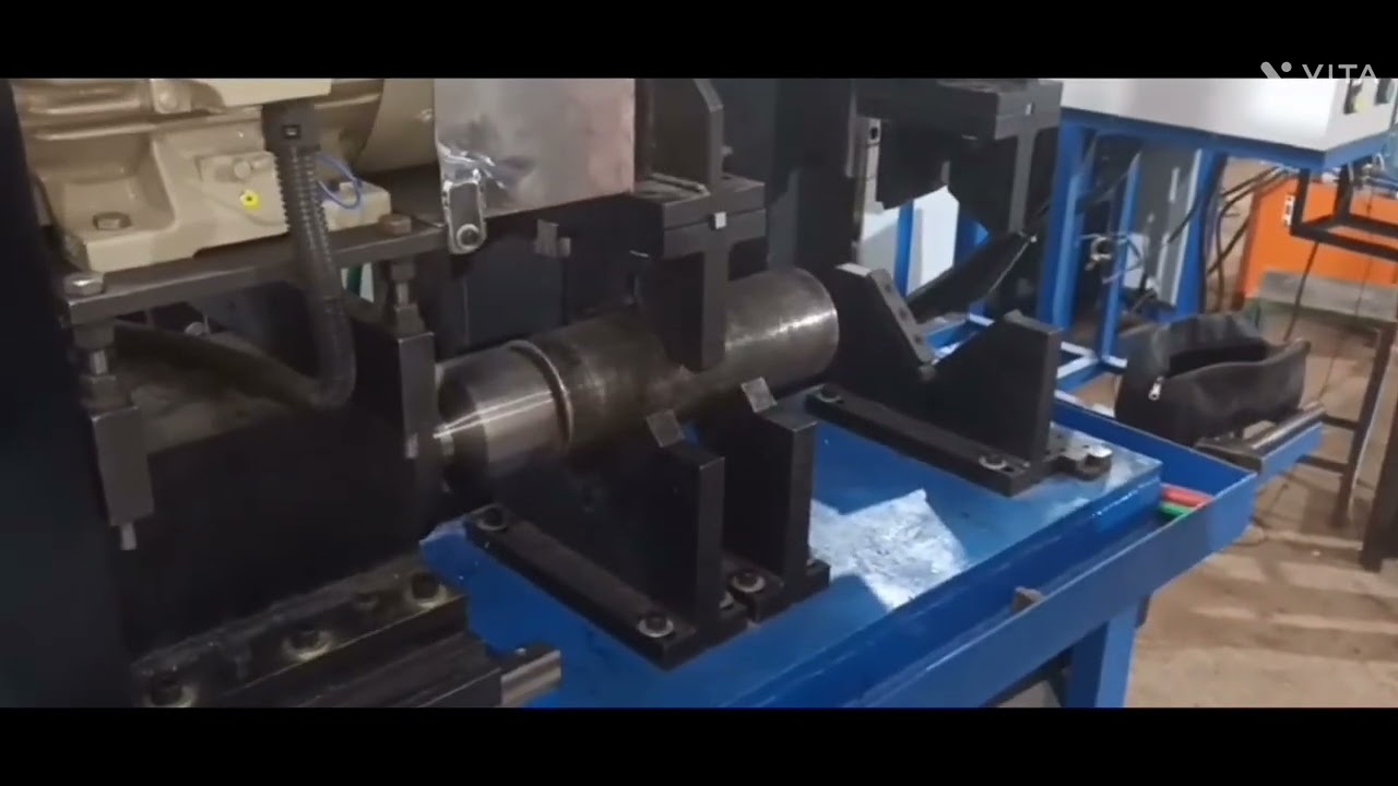 Idler roller pipe boring machine