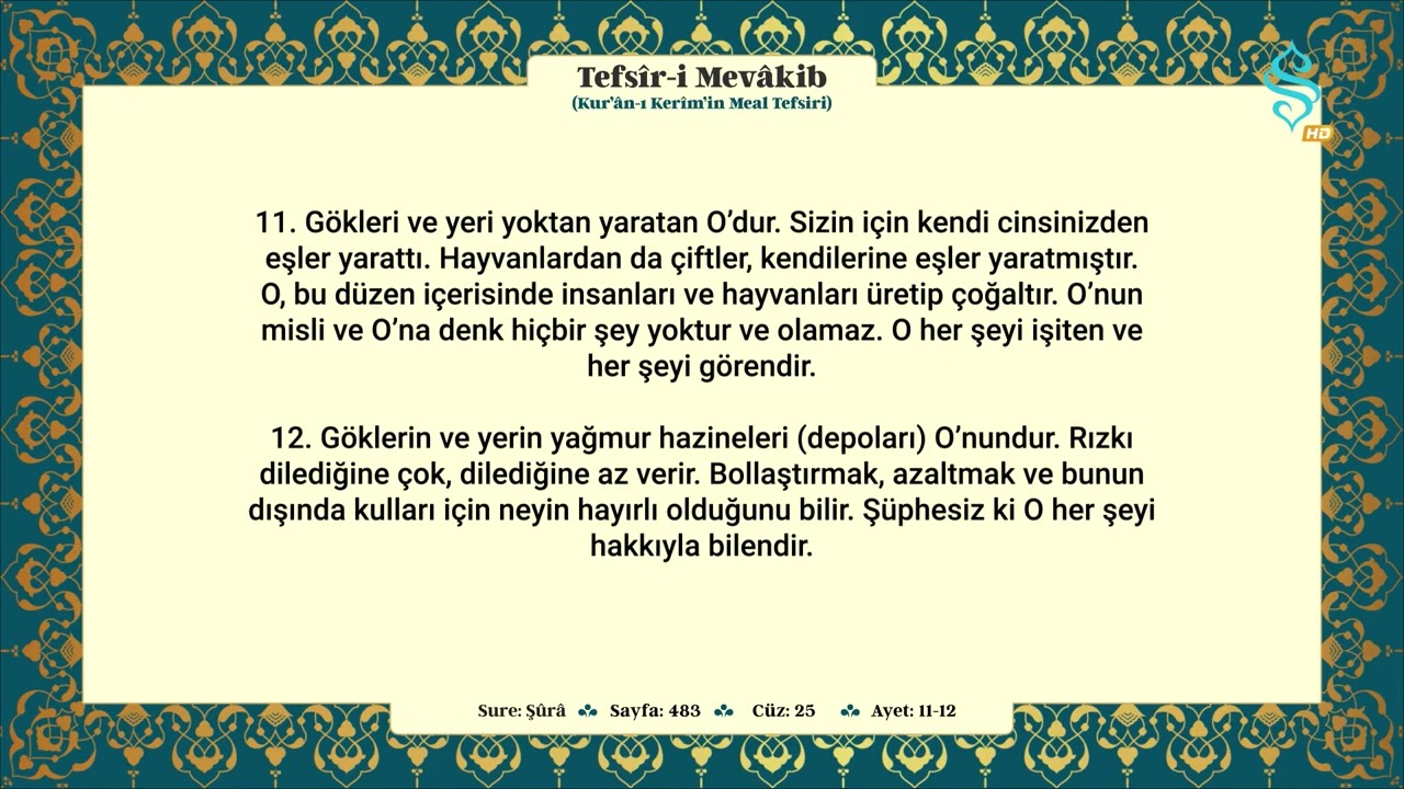Tefsîr-i Mevâkib 25. Cüz