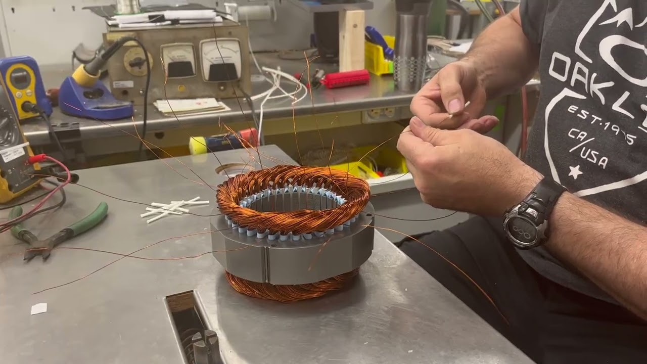 Familiarisation à la fabrication d'un stator (partie fixe d'un moteur ou générateur)