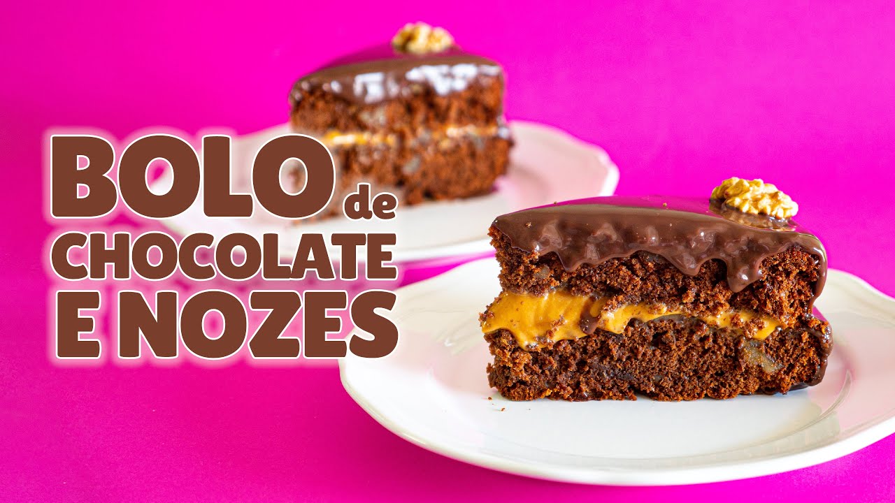 Bolo de Chocolate e Nozes