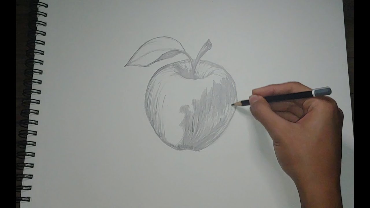 Como dibujar una manzana - How to draw an apple