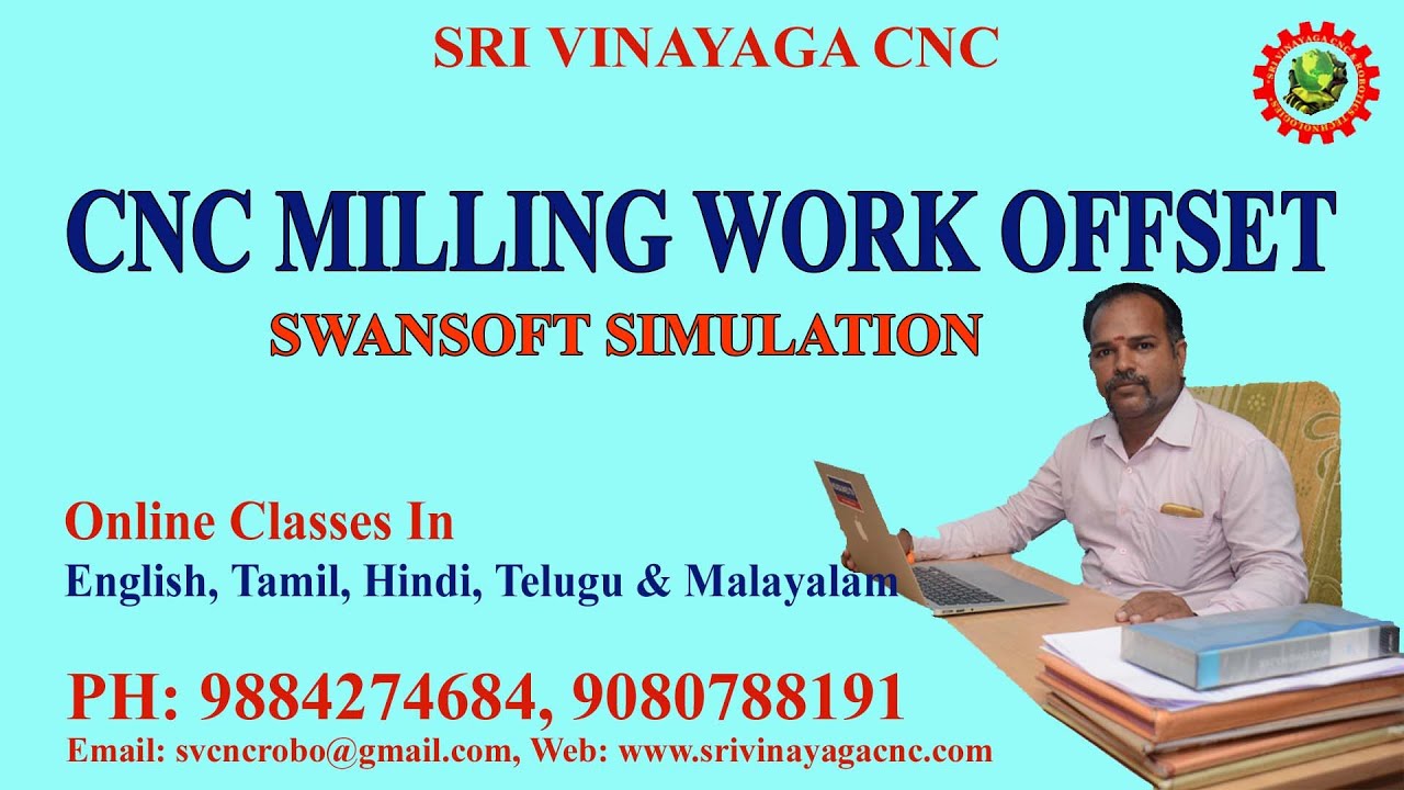 VMC WORK OFFSET - CNC MILLING WORK OFFSET - WORK OFFSET IN SIMULATION -  VMC MACHINE OFFSET SETTING