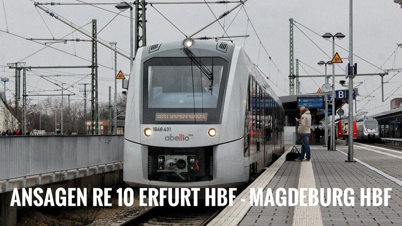 Ansagen aus dem Abellio RE10 Erfurt Hbf  -  Magdeburg Hbf