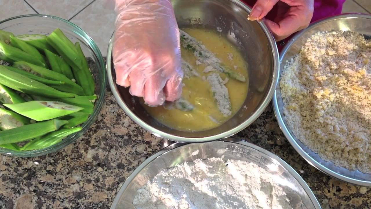 Fried Okra Recipe-Party Appetizers Finger Food-Panko