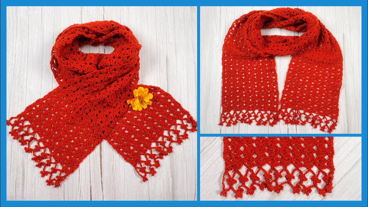 BUFANDA en Crochet # 4, con 100 gr. de Hilo
