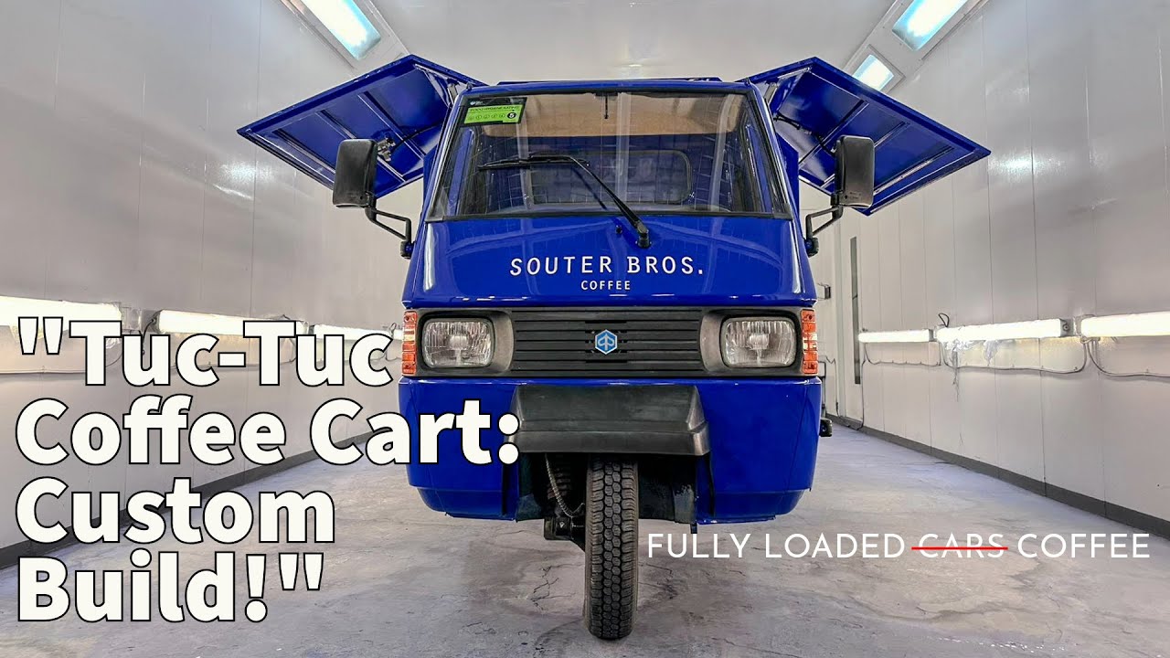 Custom Tuc-Tuc Coffee Cart: Hydraulic Doors & Fresh Paint Makeover!
