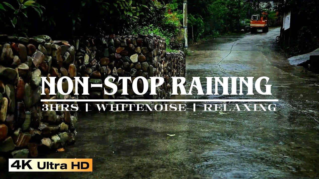 3 Hours Non-Stop Rain for Focus & Meditation 🧘 Gentle Rainfall for Study, Relaxation, Meditation
