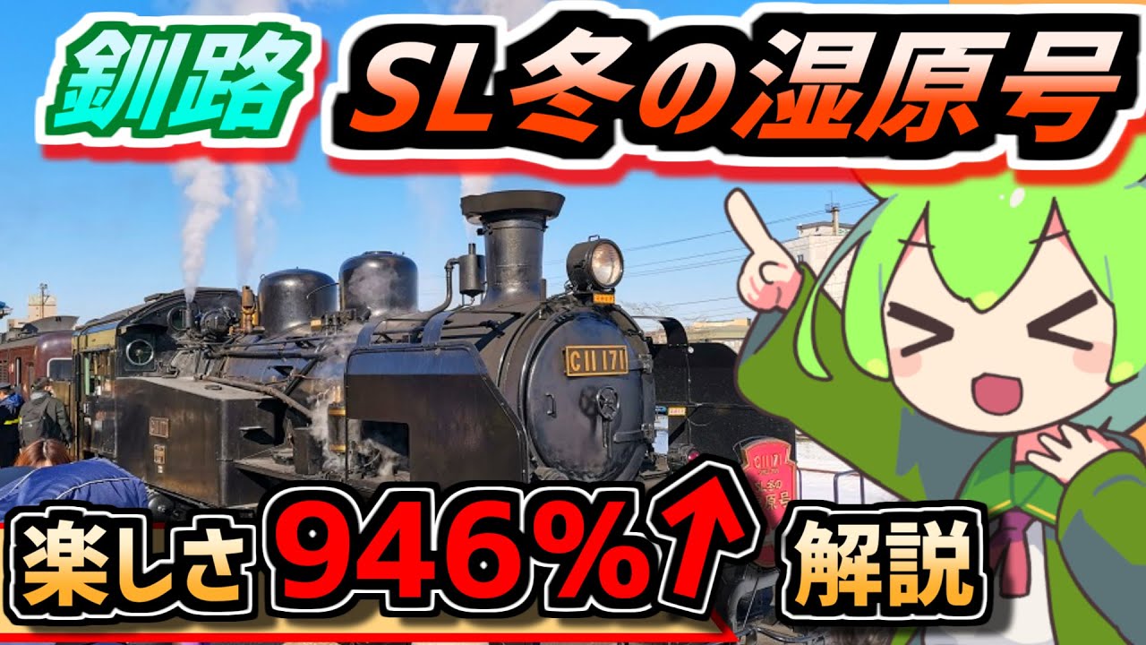 【観光の楽しさ946％増】釧路・SL冬の湿原号を徹底解説するずんだもん【おすすめ座席・グルメ】