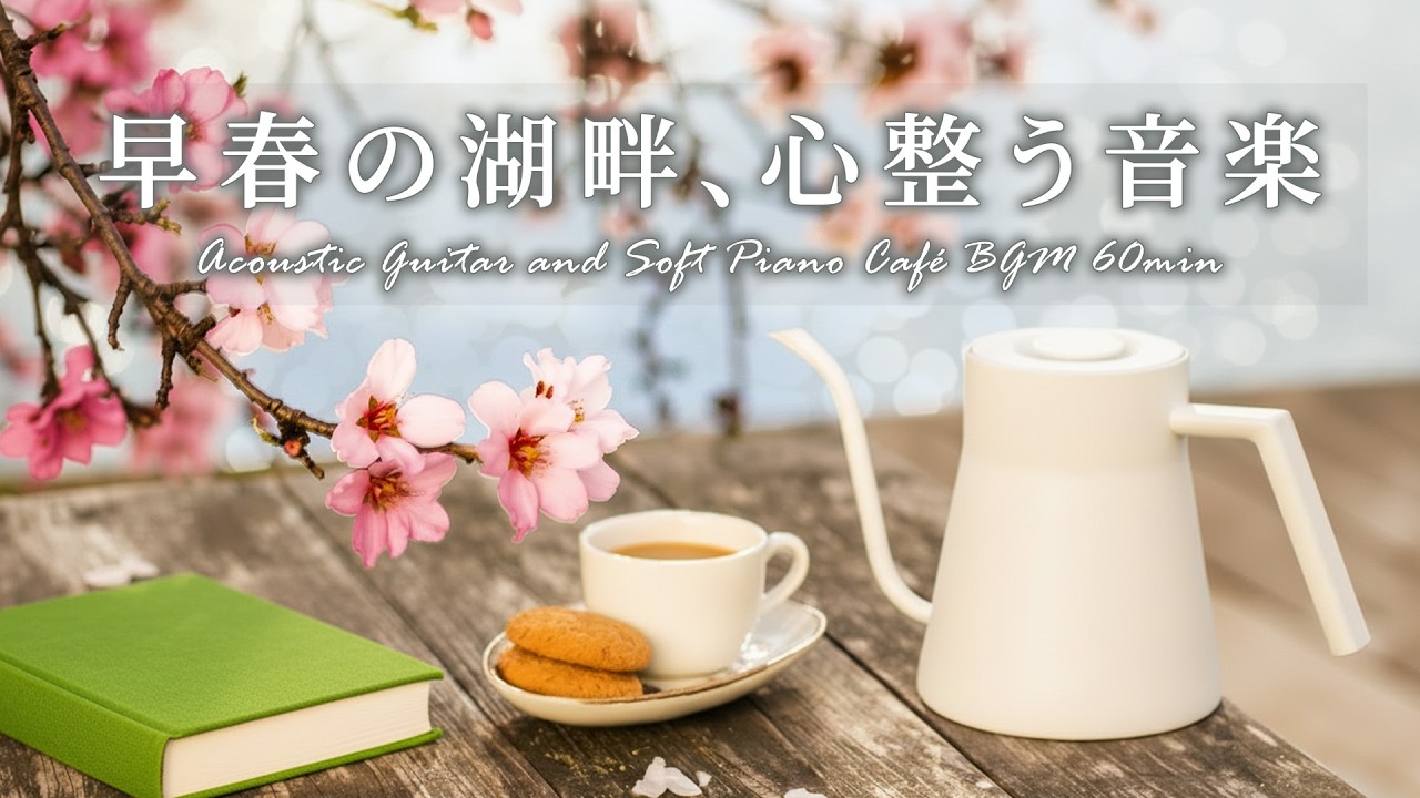 【作業用・癒しBGM】静かな湖畔で心整う時間🌸 穏やかなアコースティックギターとピアノ｜作業用・読書用・癒やしのカフェ音楽 #relaxingmusic