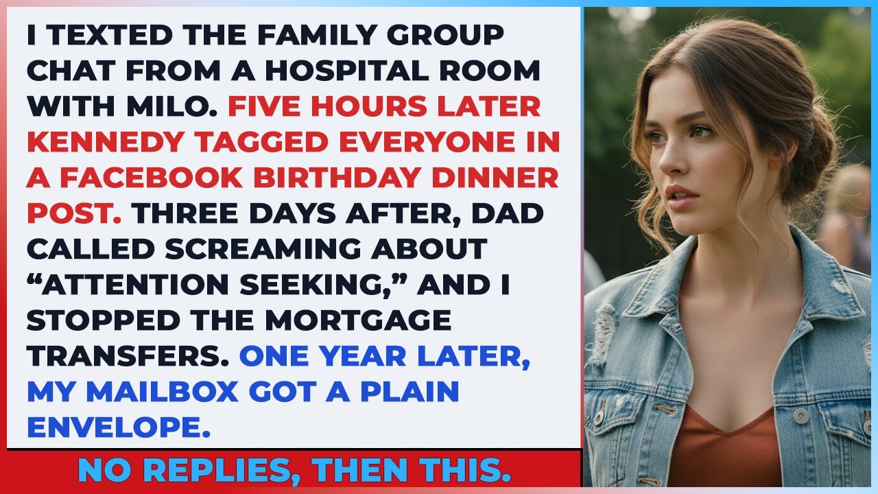 I texted from Milo’s hospital room, stopped their mortgage transfers, then got a plain envelope