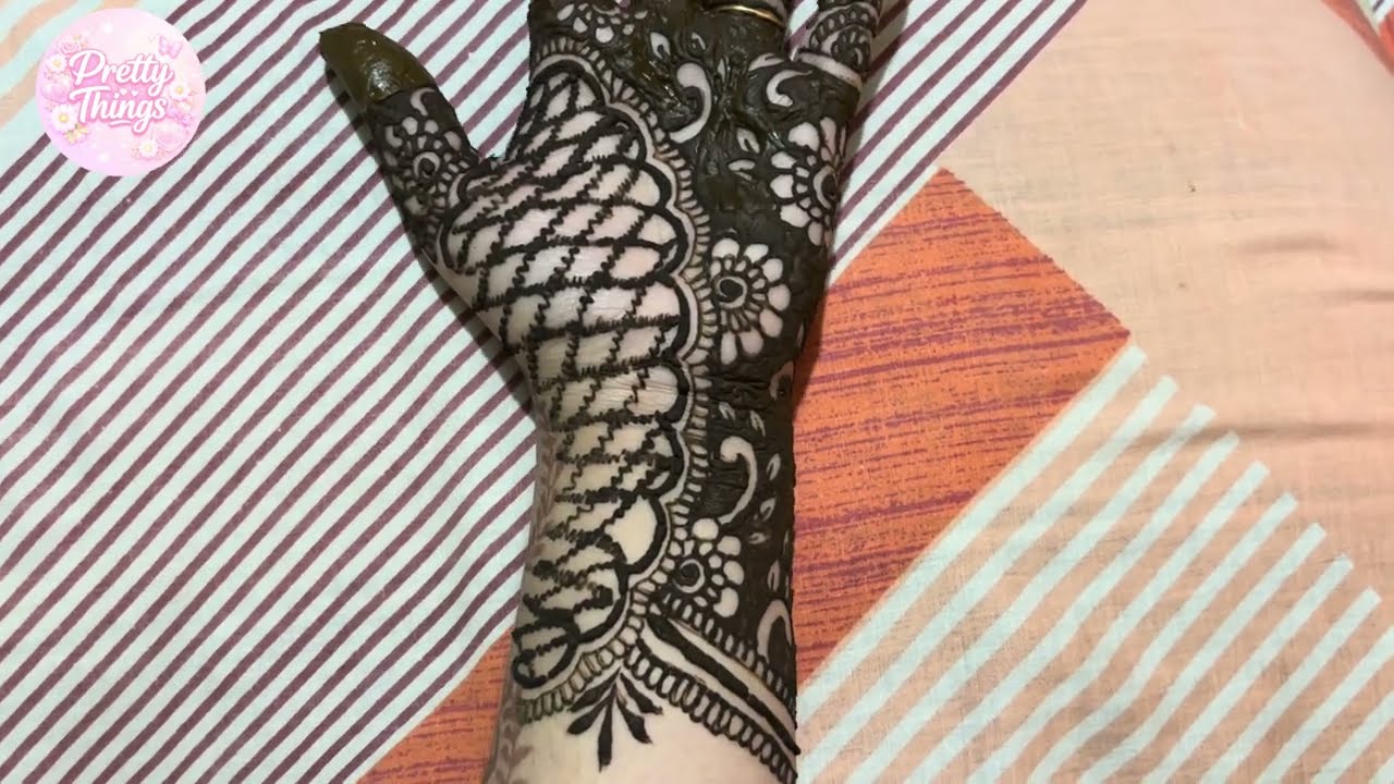 Beautiful & quick front hand mehendi design | Easy & simple henna design tutorial 💫💞#mehndi #henna 