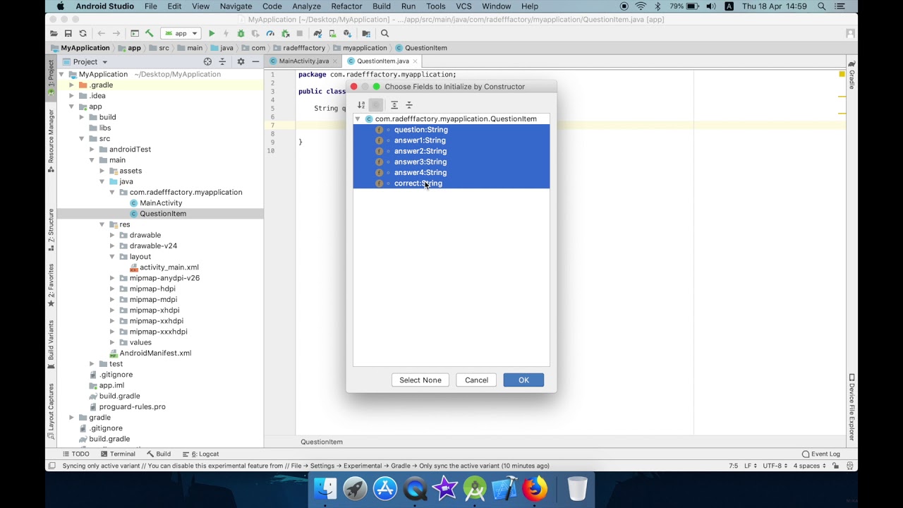 Develop Quiz from JSON in Android Studio