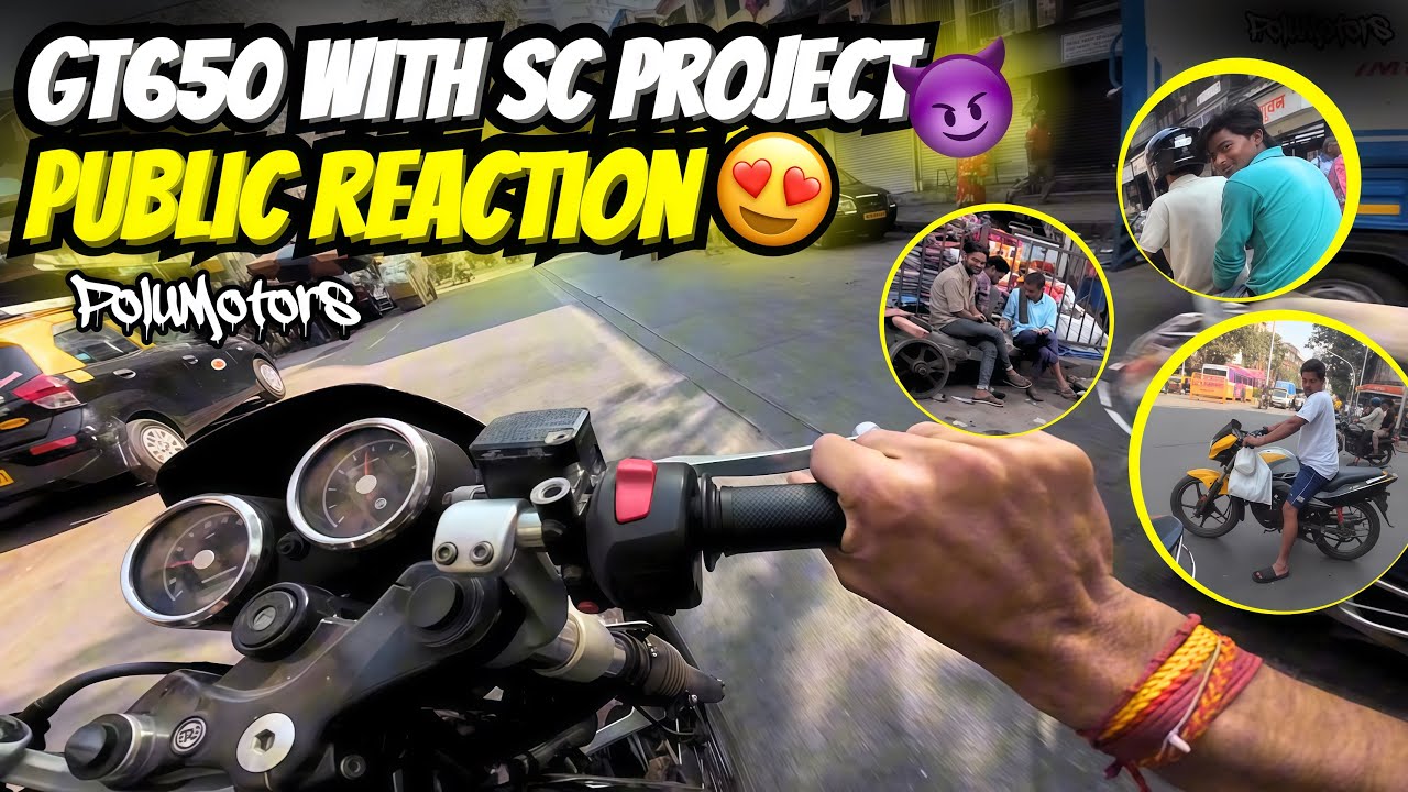 SC Project Exhaust on GT650 😈 | Public Reaction Motovlog | #polumotors 