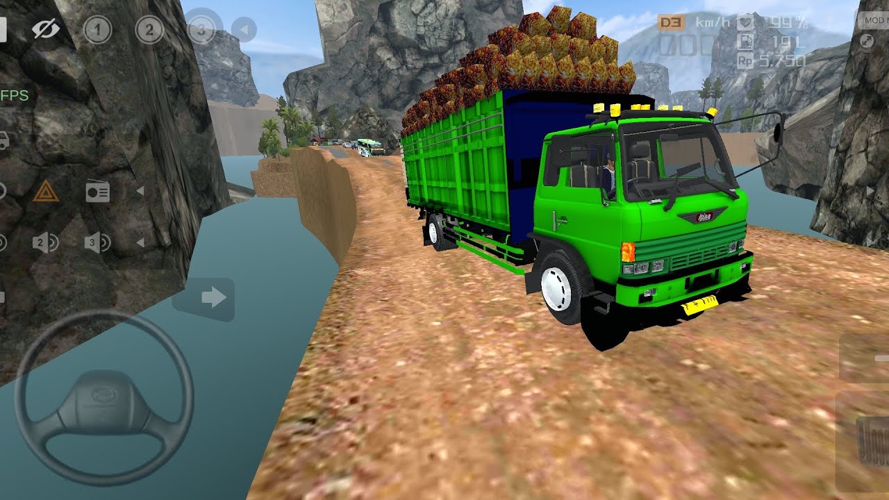 TRUCK HINO TUA,MUATAN SAWIT TINGGI,OLENG TUMBANG,DI JALUR MAUT PAPUA|BUS SIMULATOR INDONESIA