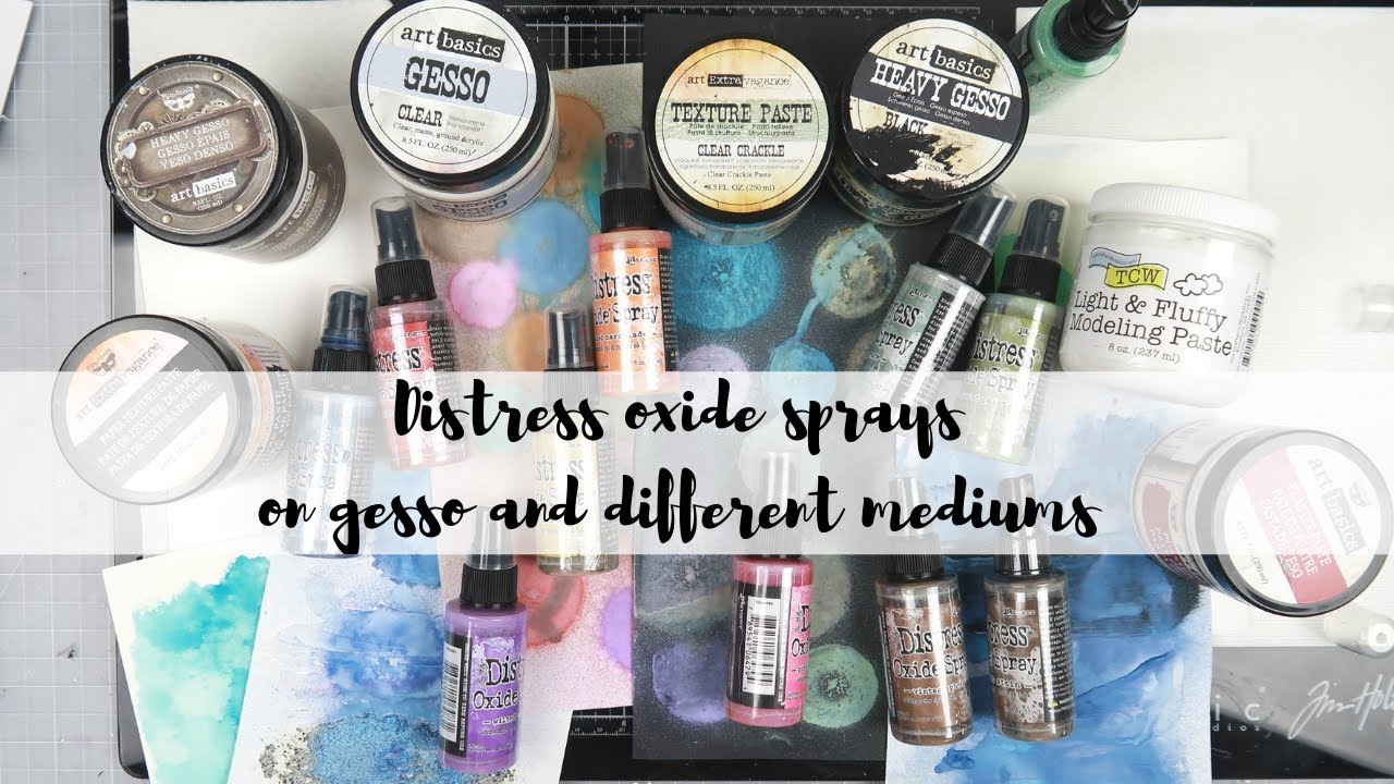 Distress oxide sprays with mediums and paste