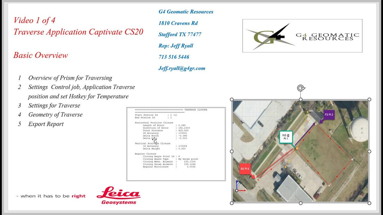 Leica Traverse application for CS20 (or TS16-13-MS60 ):  Intro Basic Settings (Video 1 of 4)