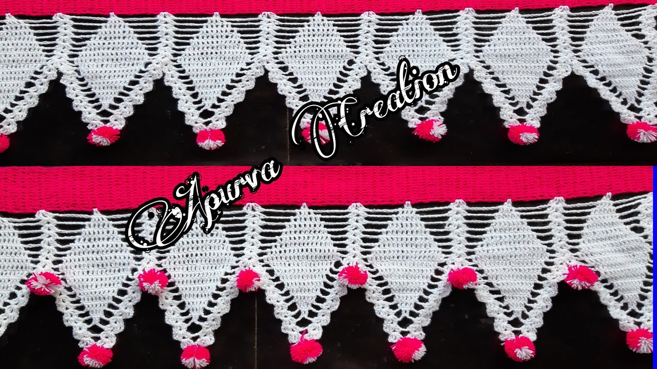 How to crochet Diamond stitch doorhanging / शंकरपाळीचे तोरण /तोरण प्रकार - 52
