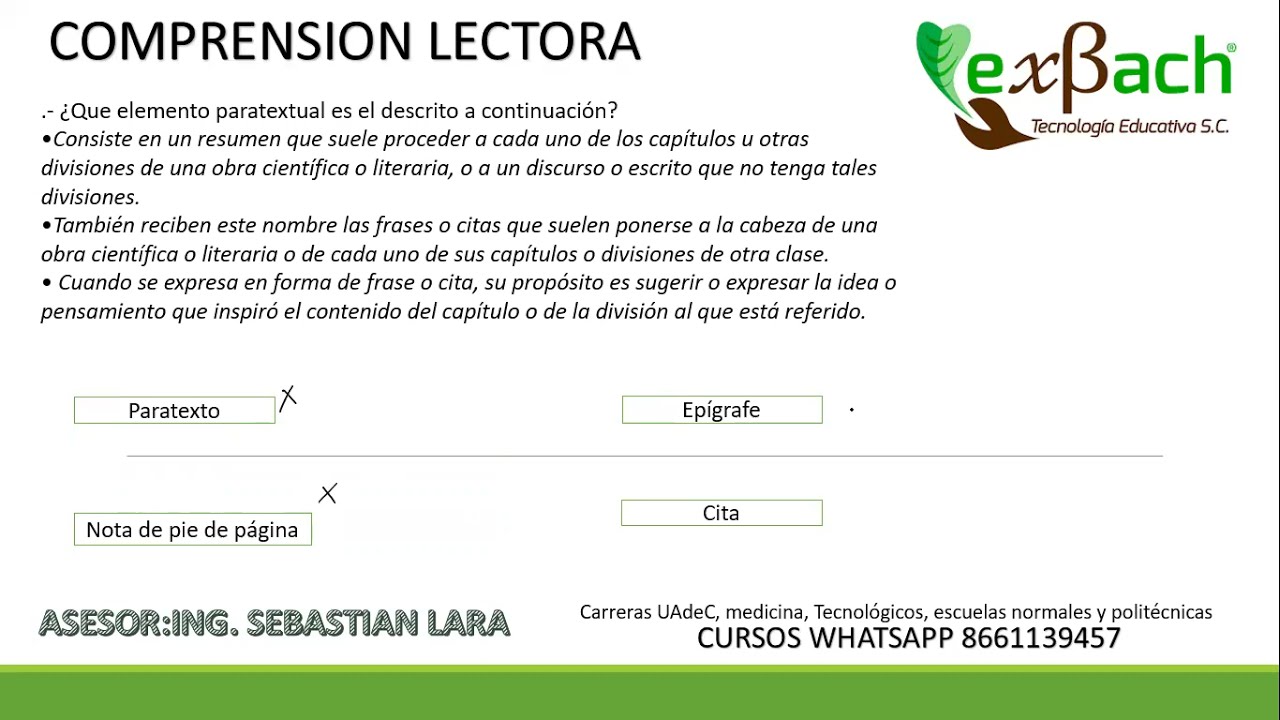 ejercicios de SIMULADOR EXBACH OFICIAL comprensión lectora PARTE I